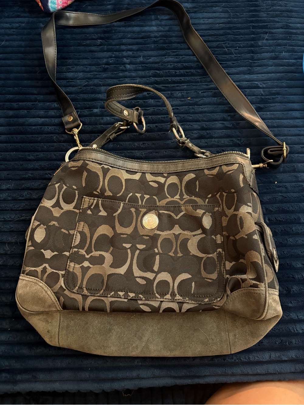 Designer-Pattern black/grey Crossbody Shoulder Bag